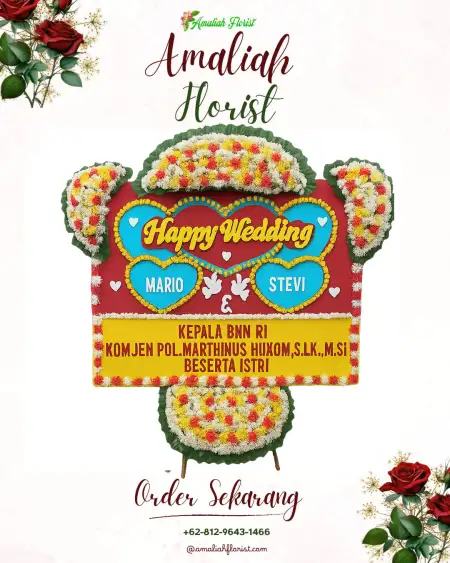 Papan Bunga Pernikahan Maja